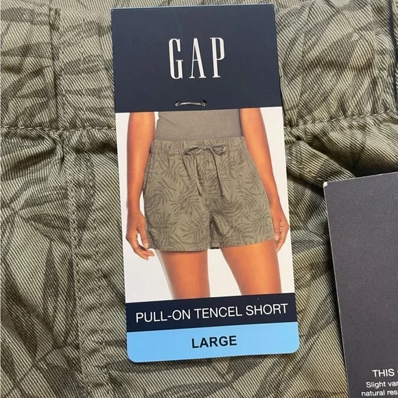 NWT Gap size large green pull on tencel shorts - Picture 6 of 13